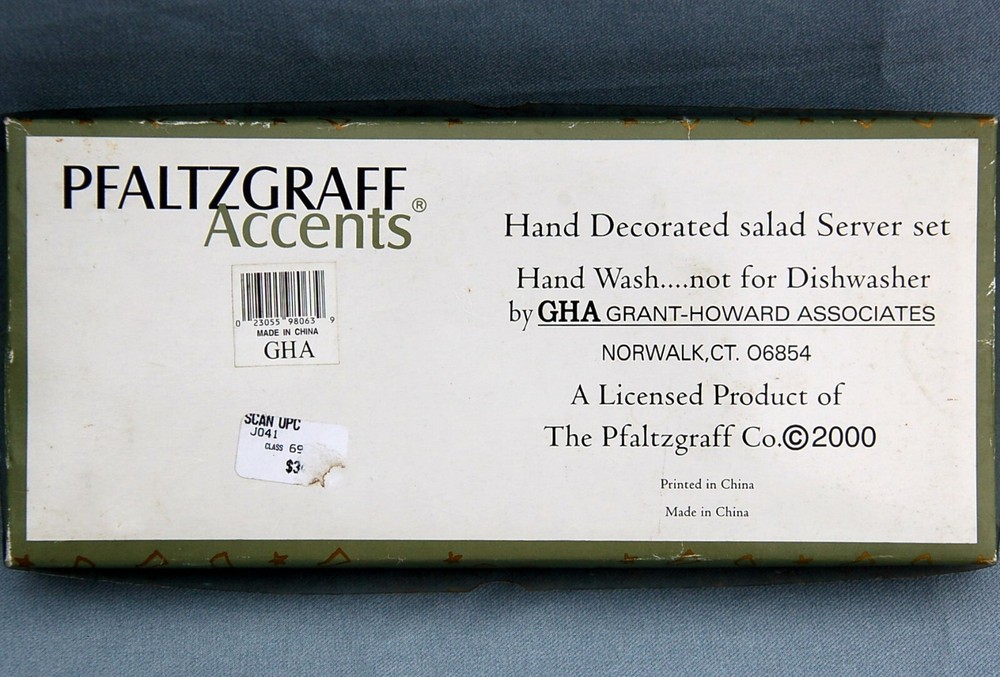 PFALTZGRAFF Stainless ~ SALAD SERVERS ~ SPOON & FORK / Tongs ~ GRAPE Handle