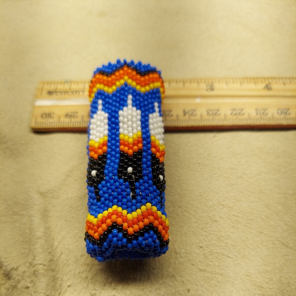 Beaded Lighter Case Feathers