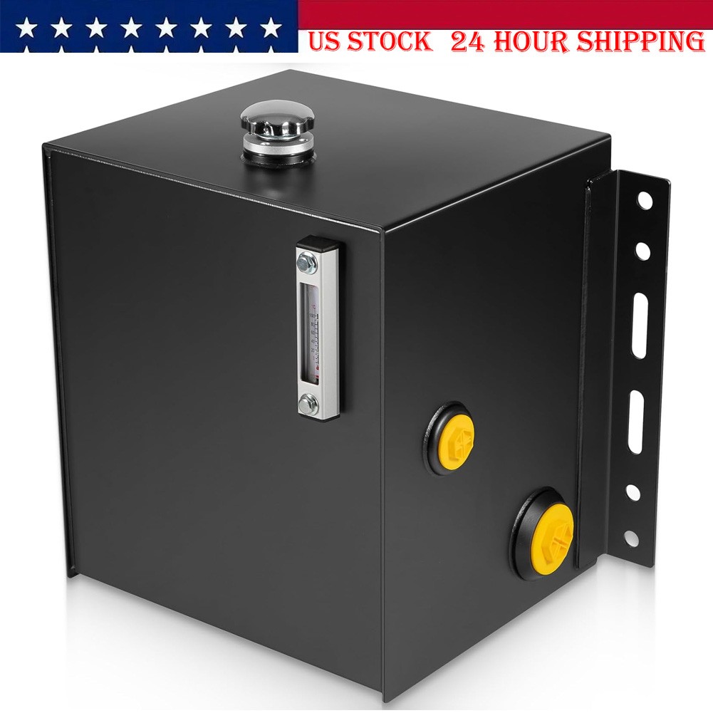15-Gallon 14 Gauge Steel Hydraulic Fluid Reservoir Tank with Fill Cap Temp Gauge