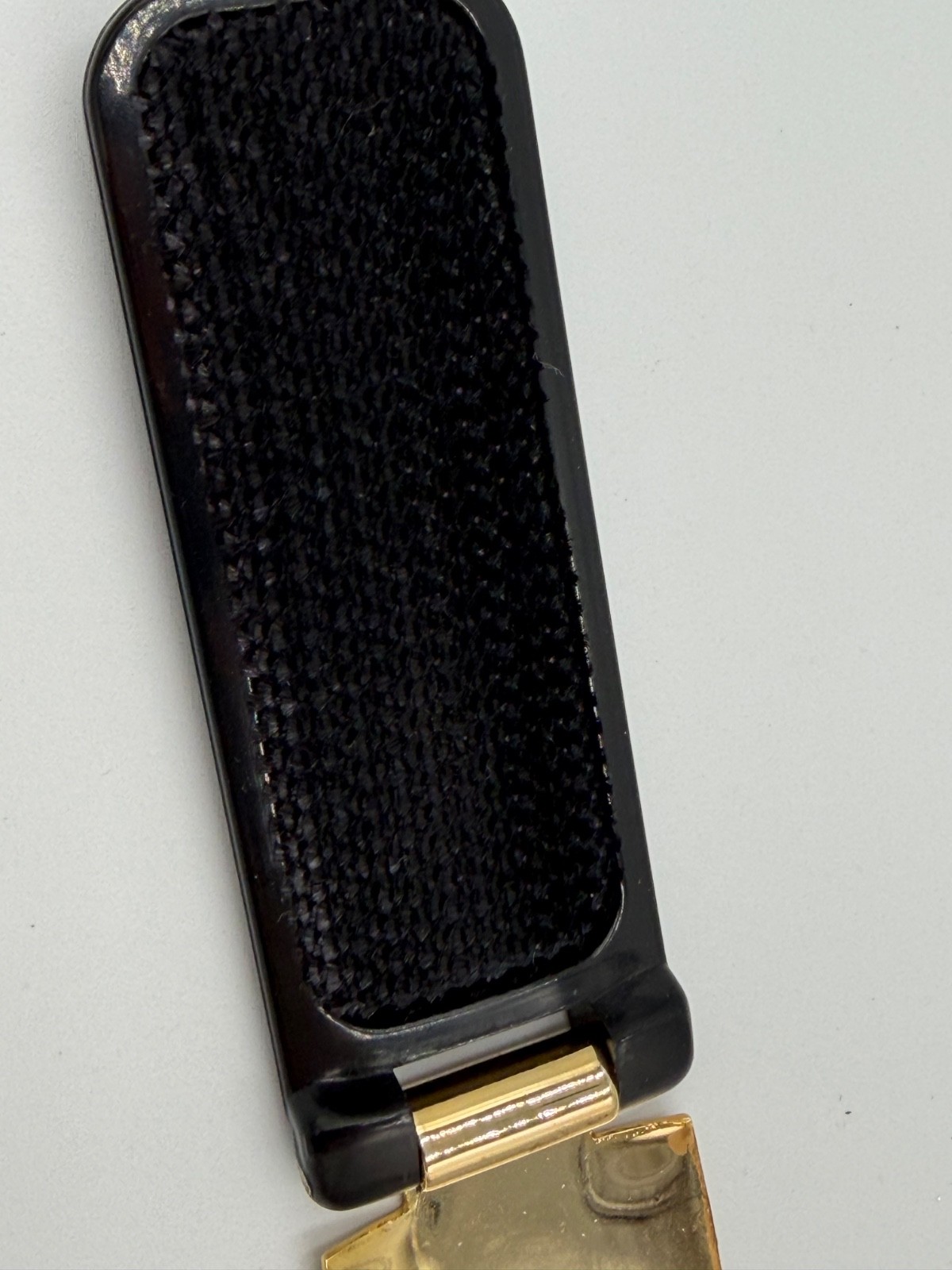 VINTAGE LINT BRUSH REMOVER FOR CLOTHES TRAVEL FOLDING 1980'S GOLD BLACK