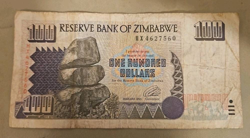 1995 Zimbabwe 100 Dollar Note