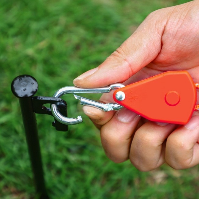 6Pcs Reflective Camping Tent Rope Tie down Fastener Fixed Buckle Pulley Tensione