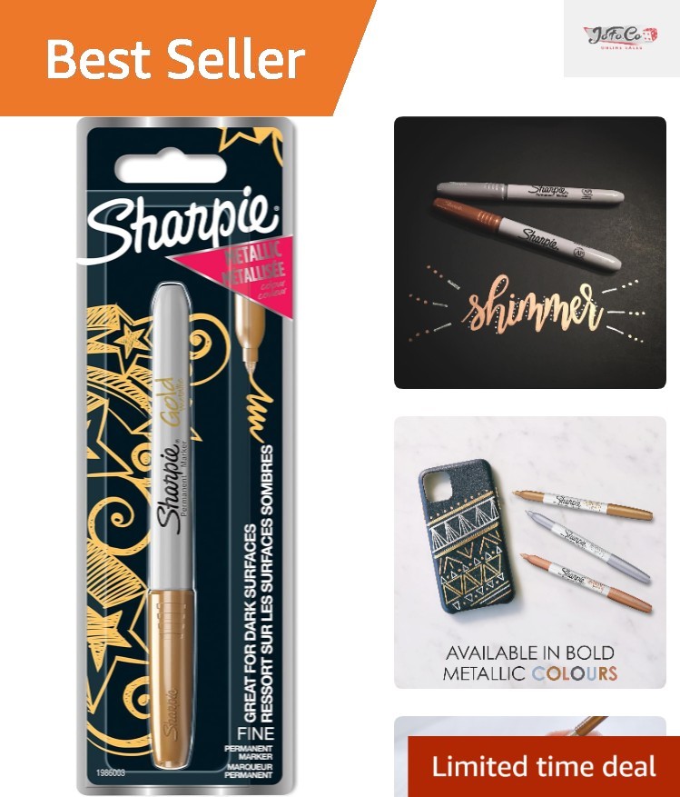 Quick-Drying Gold Permanent Marker | Perfect for Metal & Plastic Surfaces