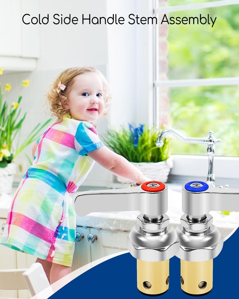 Handle Stem Assembly Fits for T&S Brass Faucets Replace Blue,Red