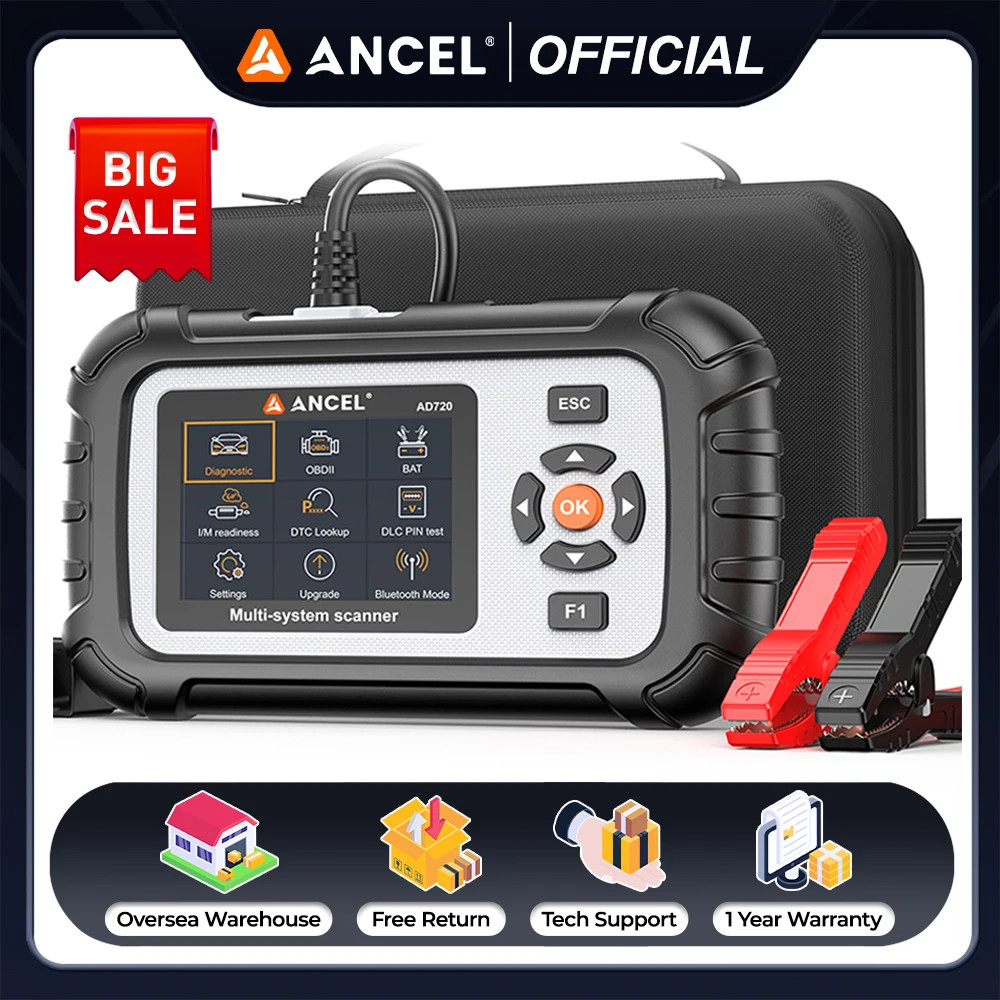 Automotive Battery Tester OBD2 Scanner Scan Tool ABS SRS TCM Engine Code Reader