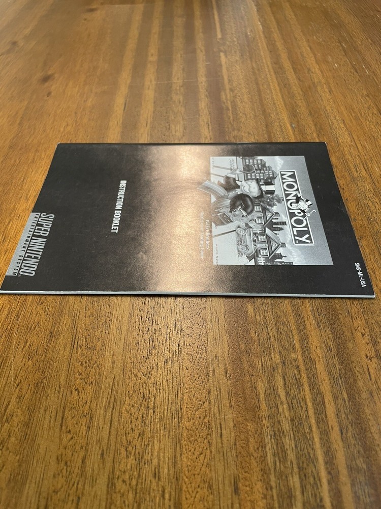 Monopoly SNES Super Nintendo Manual Instruction ONLY - MINT