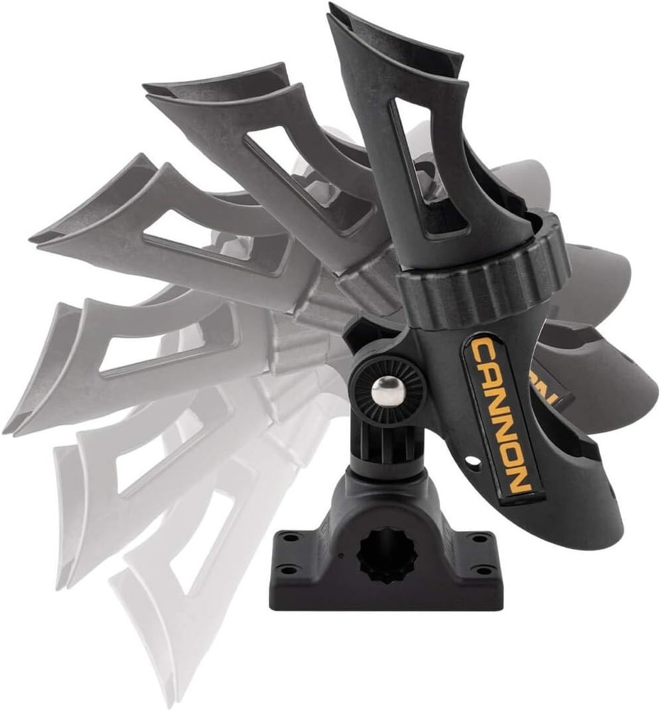 Three-Position Adjustable Rod Holder for Trolling & Downriggers – Black Plastic