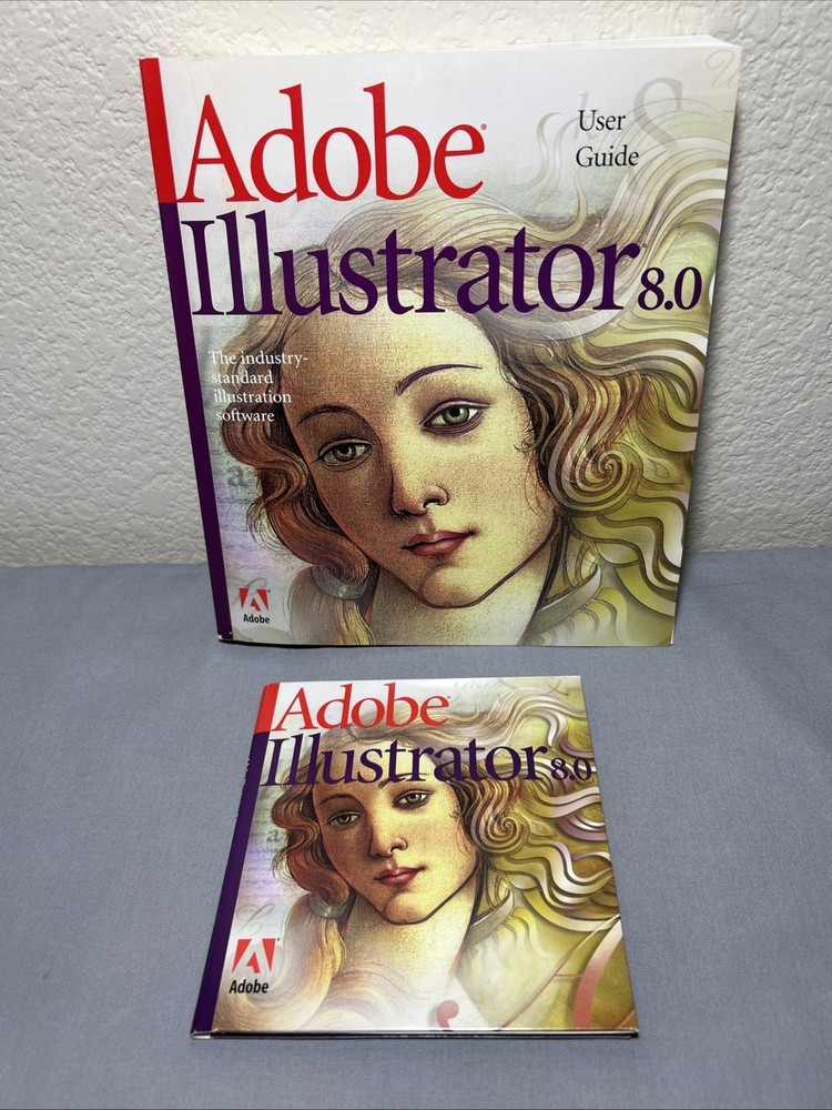 VTG Adobe Illustrator 8.0 Software CDs w/Serial & User Guide Book