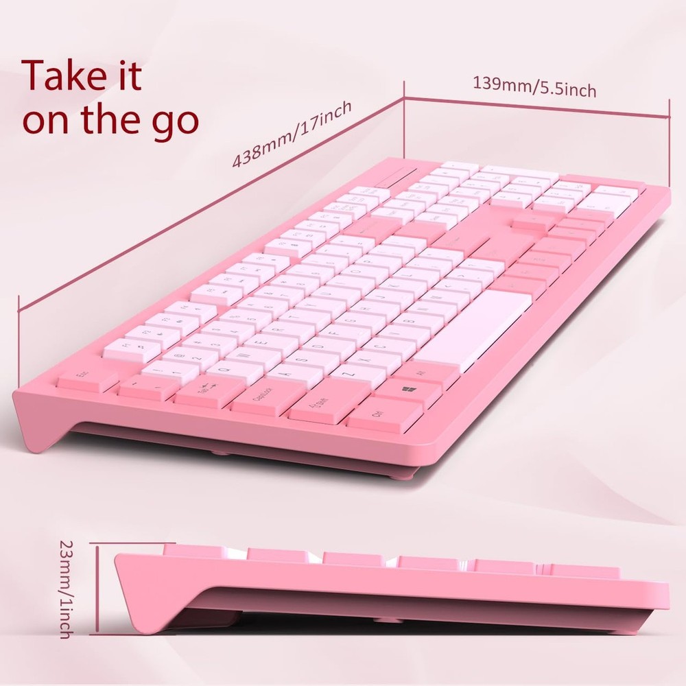 Wired Keyboard, Ultra-Thin USB Wired Computer Keyboard, Low-Profile Keys, Spi...