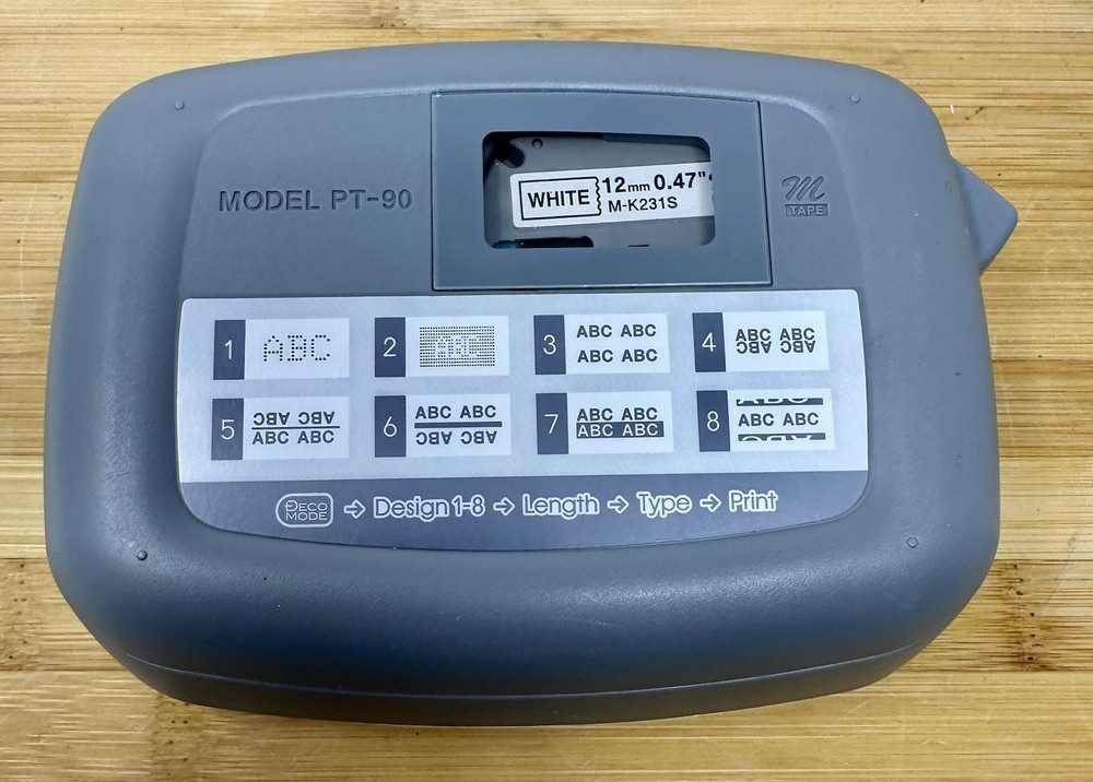 BROTHER P-Touch Thermal Label Maker Printer Model PT-90 Tested Working-White