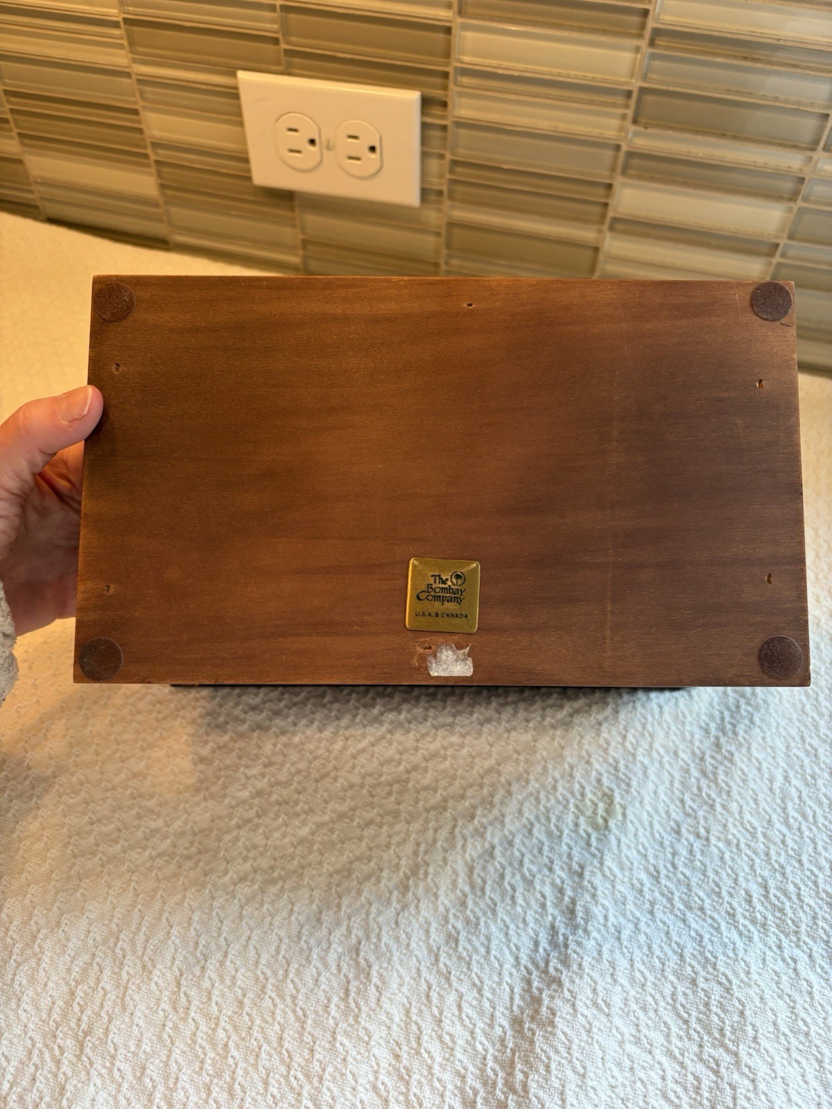 The Bombay Company Letter Desk Organizer Solid Wood Mahogany Hinged Vintage