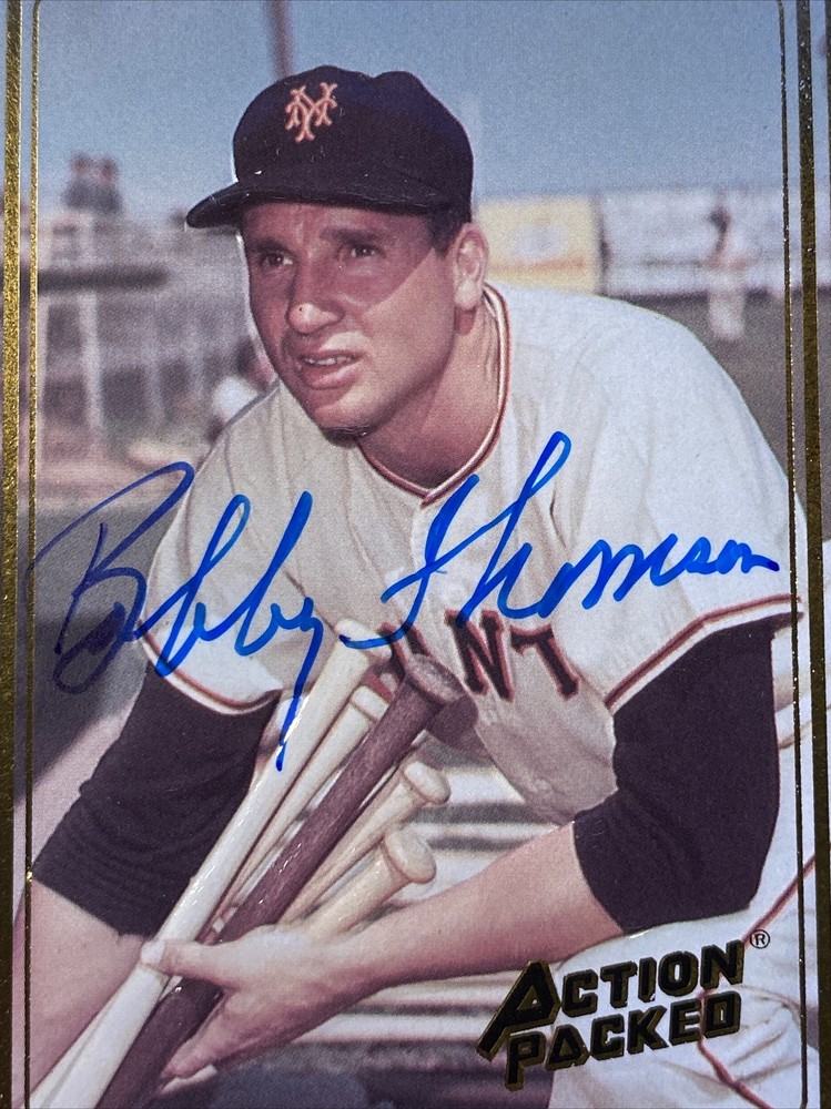 Bobby Thompson Signed Auto Baseball Card Action Packed