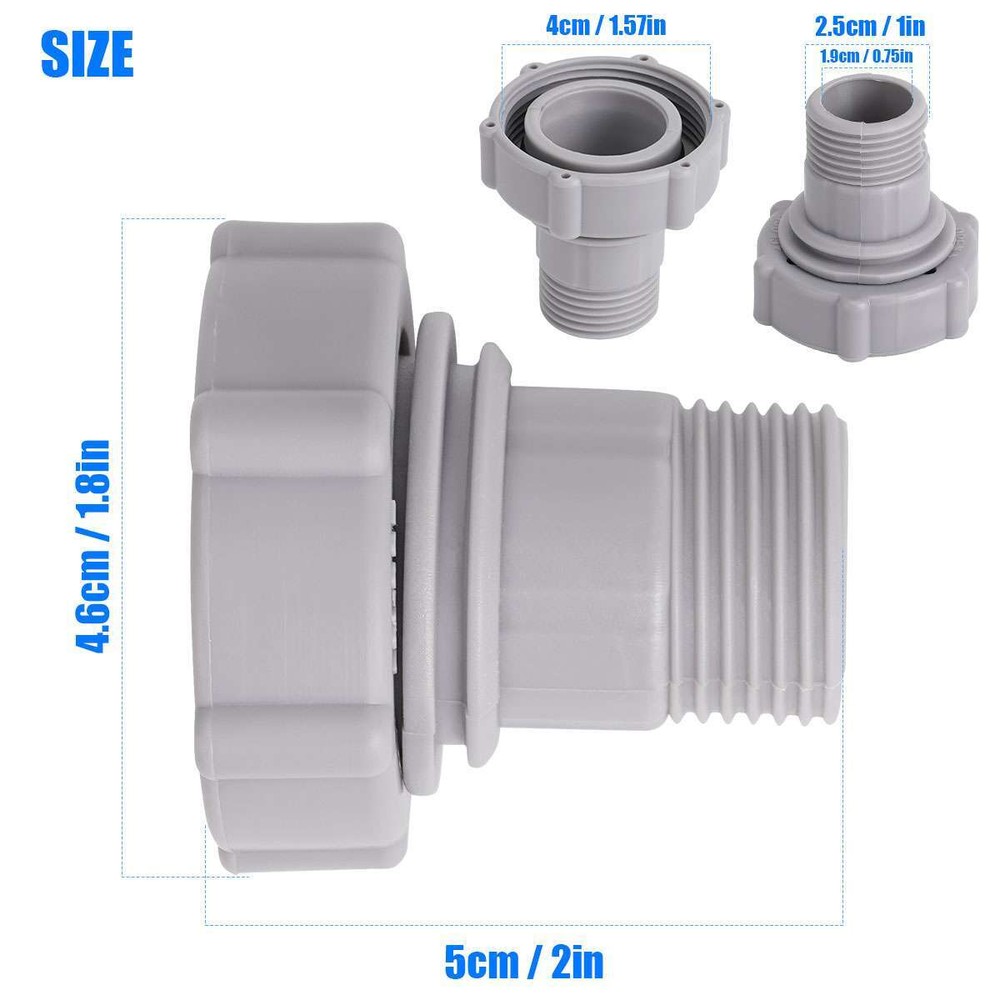 Above-ground Pool Joint Drain Connector Pipe Hose Adapter Fitting Connects