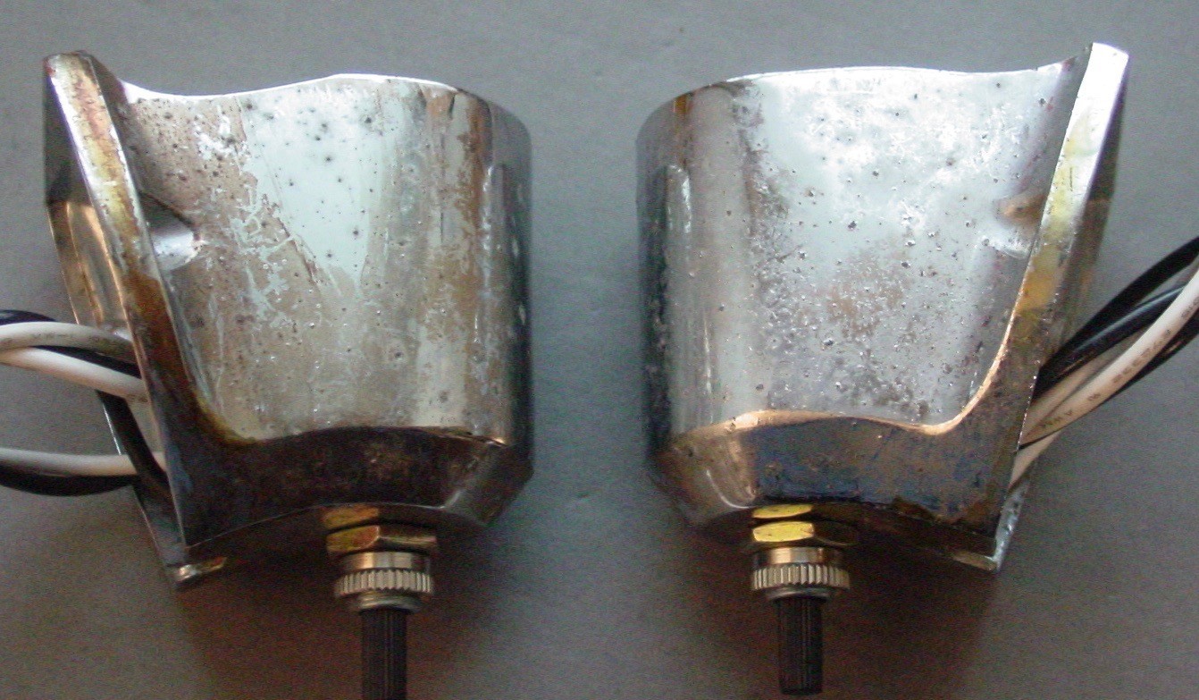 2 Vintage Boat Sconces Lot Art Deco Low Profile Compact Chrome Light Fixture