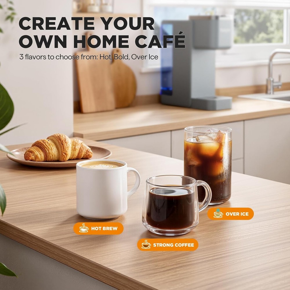 Single Serve Coffee Maker, Iced and Hot Coffee Machine for K Cup & Grounds, Comp