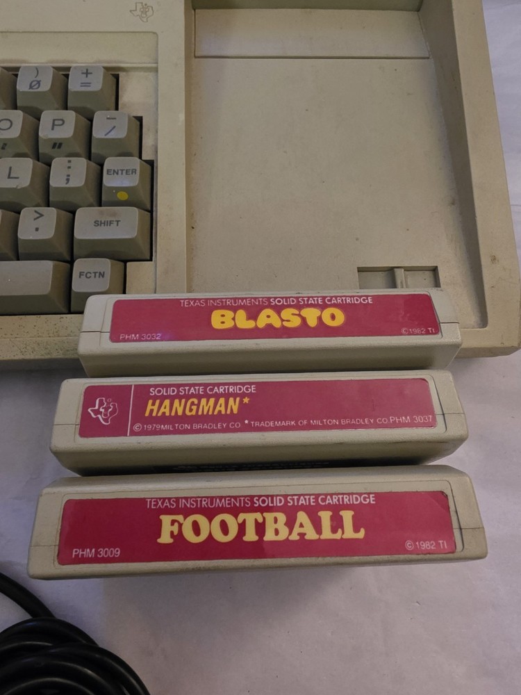 Texas Instruments 99/4a Home Computer UNTESTED With 3 Games & Paddles , "Read"