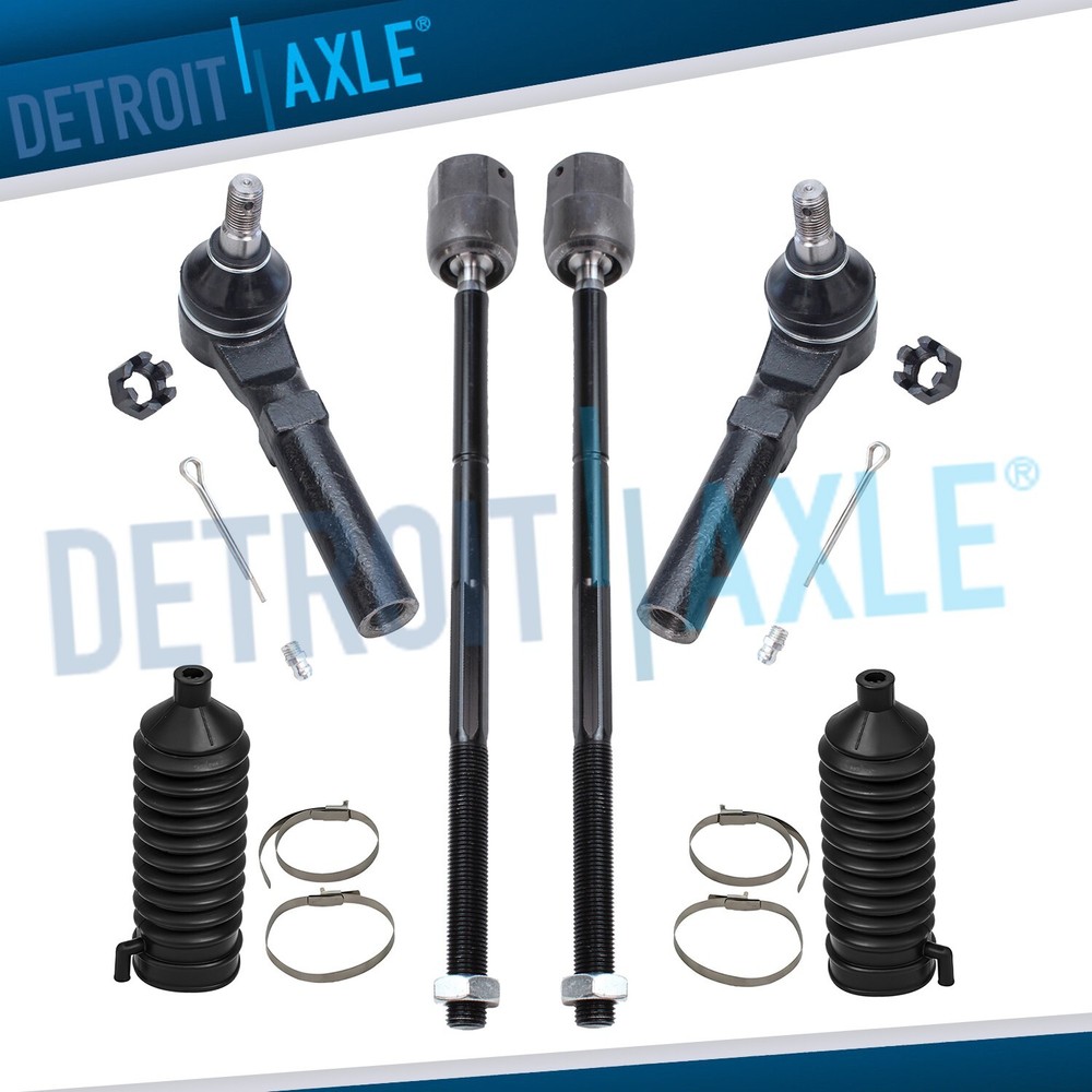 Inner Outer Tierod + Rack Boot Kit for 1994-2001 2002 2003 2004 Ford Mustang