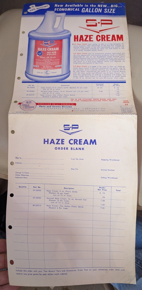Studebaker Accessories Haze Cream Flyer