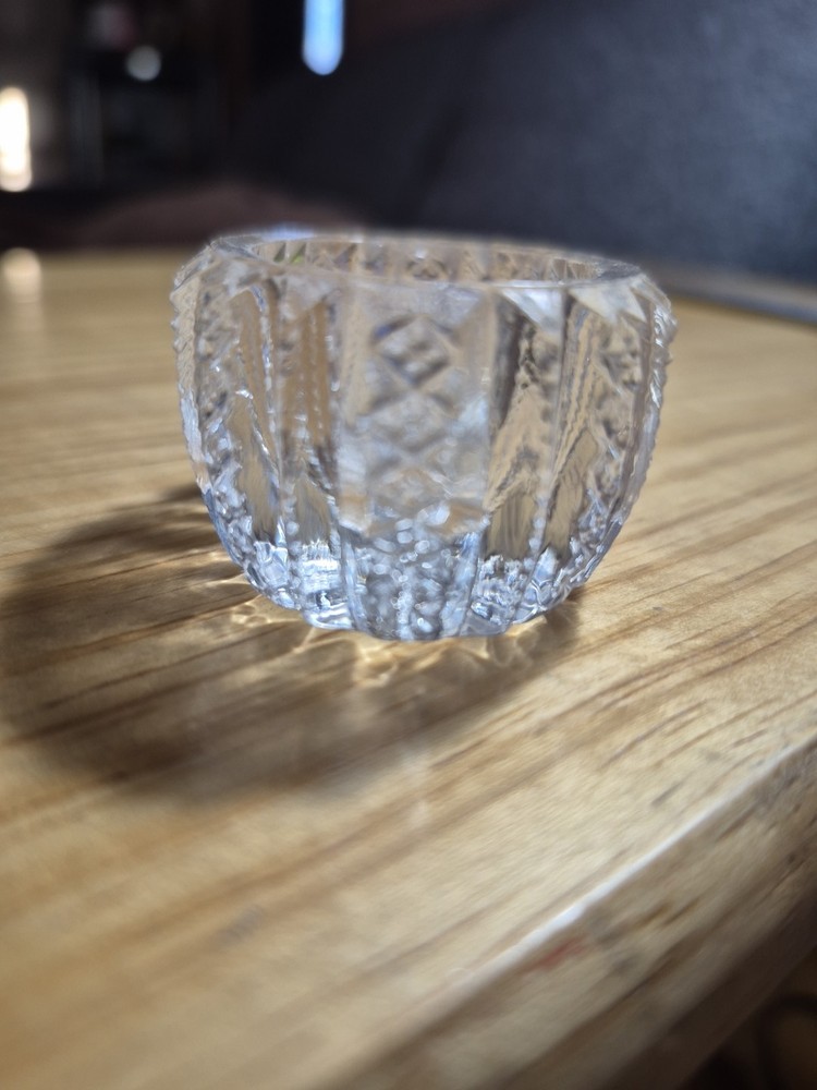 Clear Glass Salt Cellar Oval Shaped