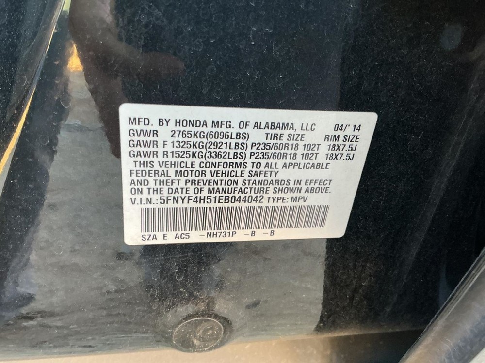 PILOT 2014 Glove Box 4911646