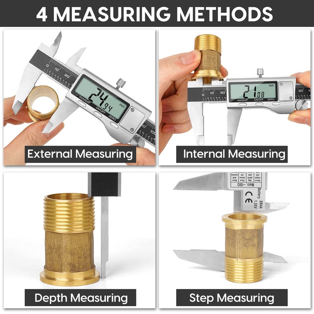 Digital Caliper Measuring Tool 6 Inch Caliper Tool with Large LCD Screen Easy...