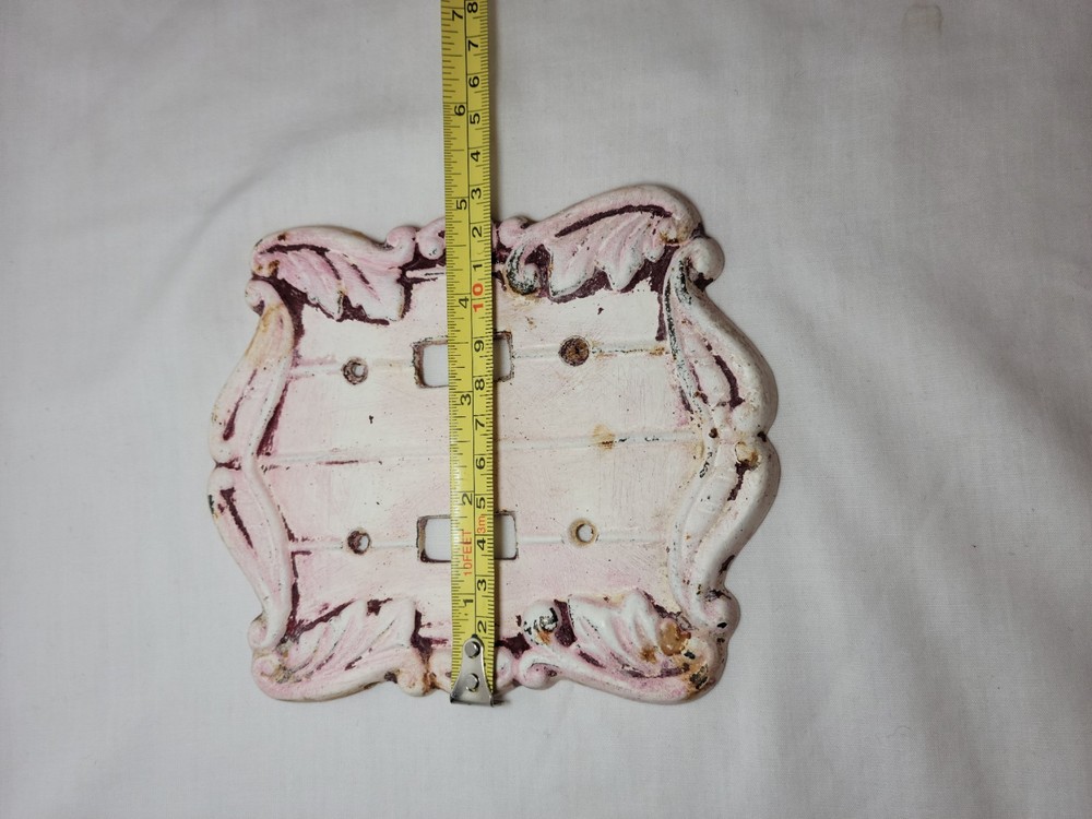Shabby Chic Distressed Cast Iron Double toggle light switch wall plate cover
