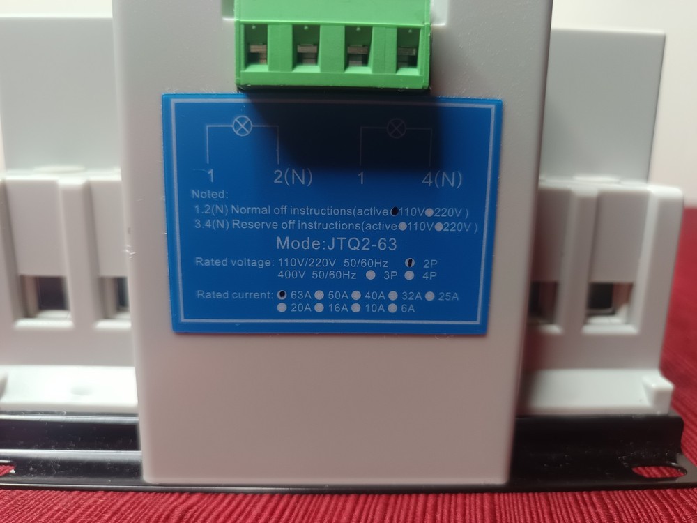 JOTTA ATS Automatic Transfer Switch JTQ2-63 - NEW OPEN BOX