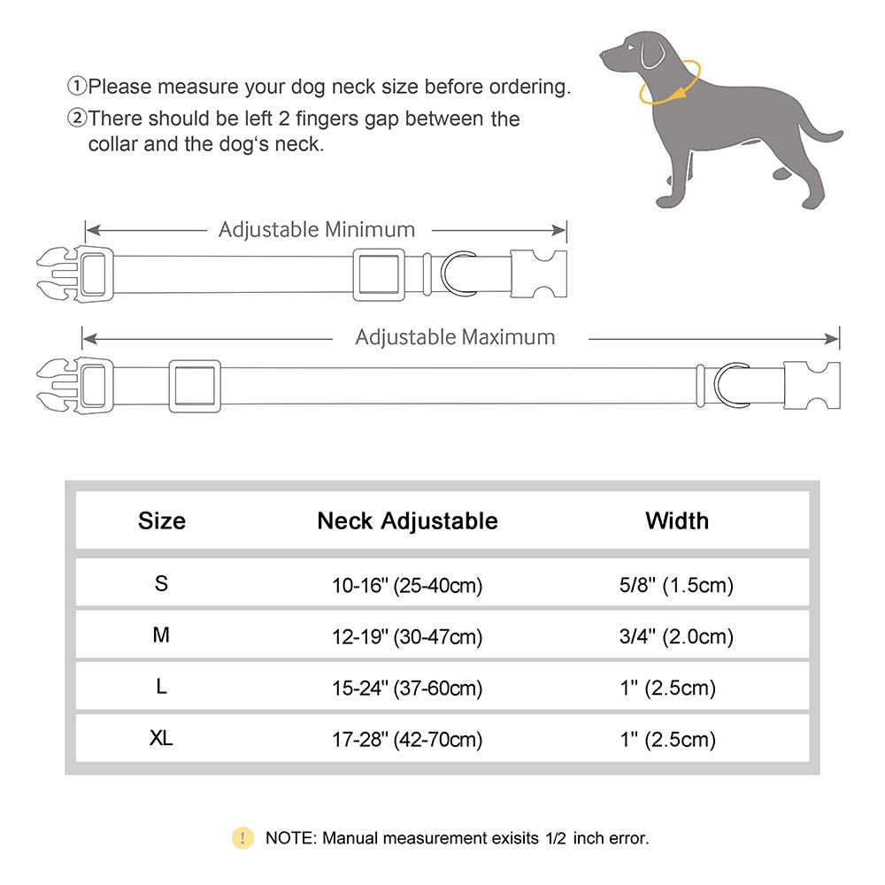 Custom Personalized Dog Collar Embroidered Pet ID Name Number Reflective Nylon