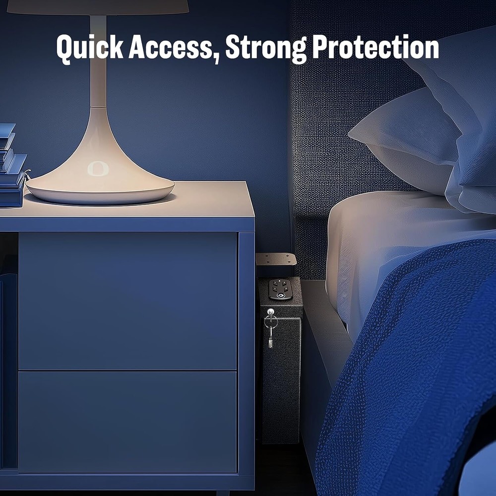 ADMIO Steel Drop Down Handgun Quick Access Safe, Keypad, Light & Silent Mode