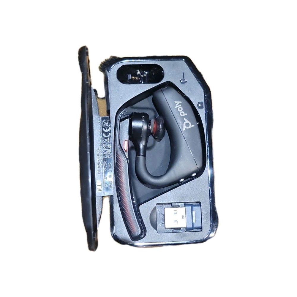 Poly Voyager 5200 UC Bluetooth Headset Black Charging Case USB Dongle Ear Tips