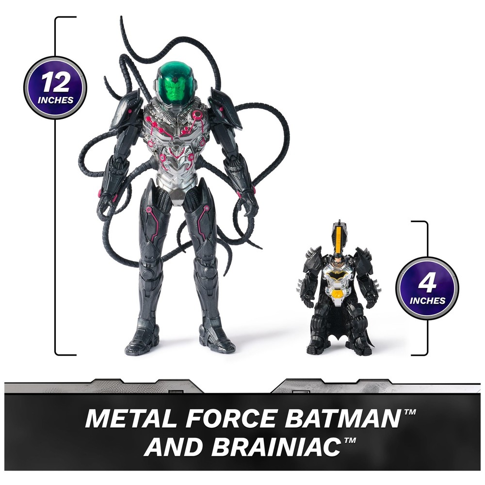 DC Comics, Metal Force Brainiac vs. Batman Action Figure One Size, Multicolor