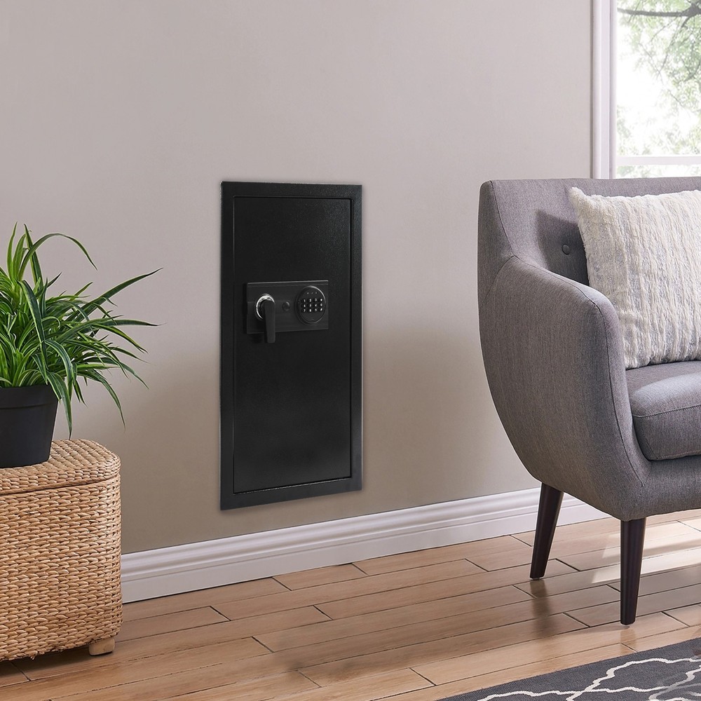 Black Modern Wall-mounted Safe Safe With Keys Hidden Wall?safe Combination Lock