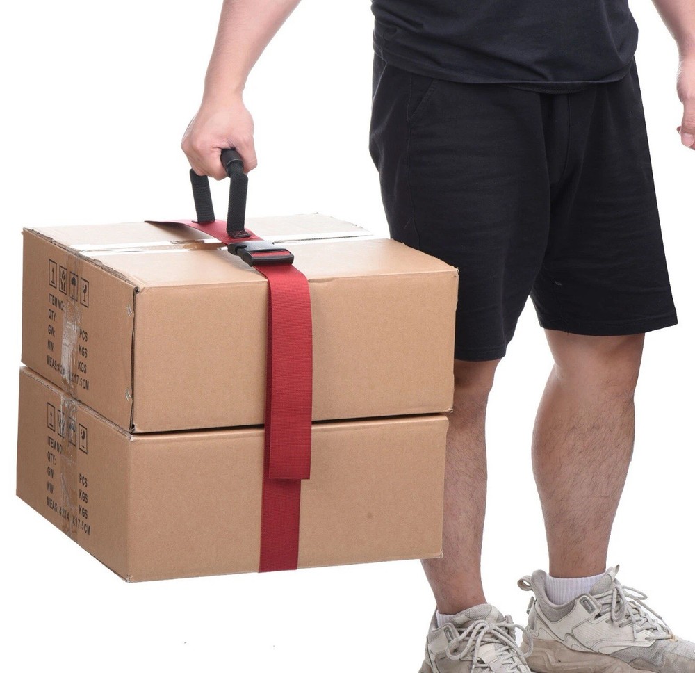 1 Pack Carrying Strap with Handle, Adjustable Nylon Belt Moving Lifting Boxes