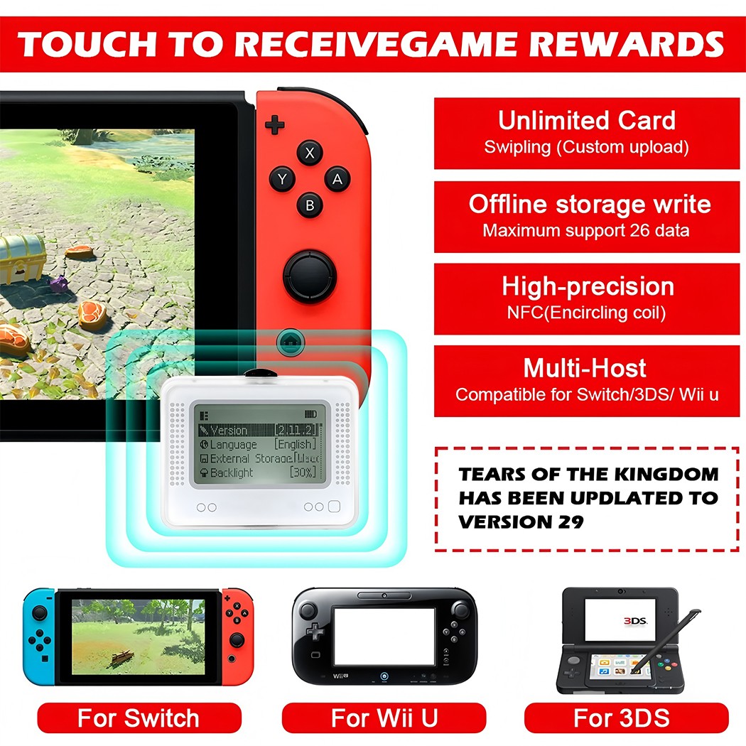 For Amiibo NFC Tag Emulator Bluetooth-Compatible Emulator for Nintendo Switch