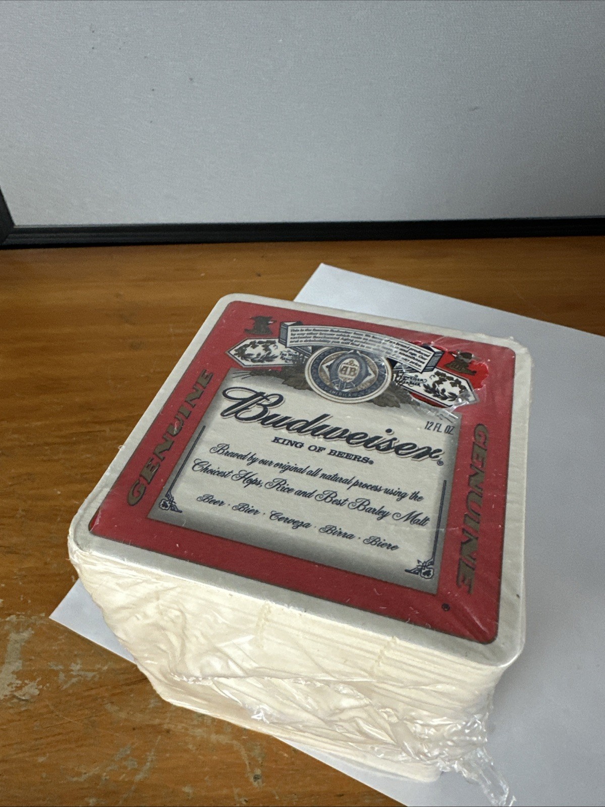 50 Vintage Budweiser Thick Paper Coasters Package 1980s New Old Stock