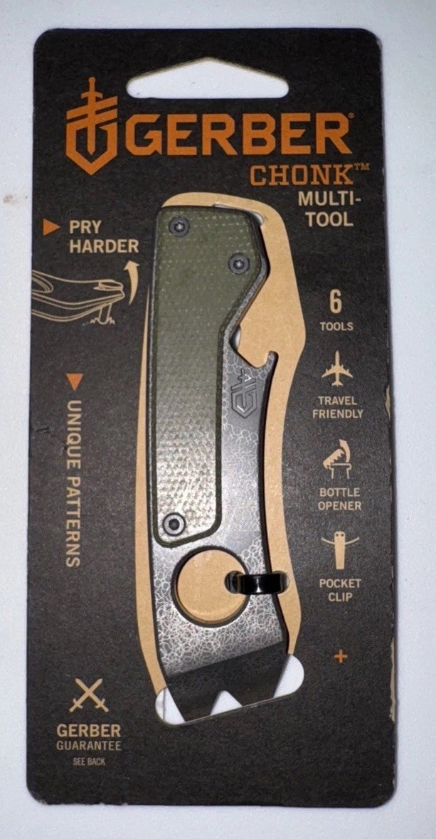 Gerber Chonk Multitool Pry Bar Stainless Steel, Green Micarta