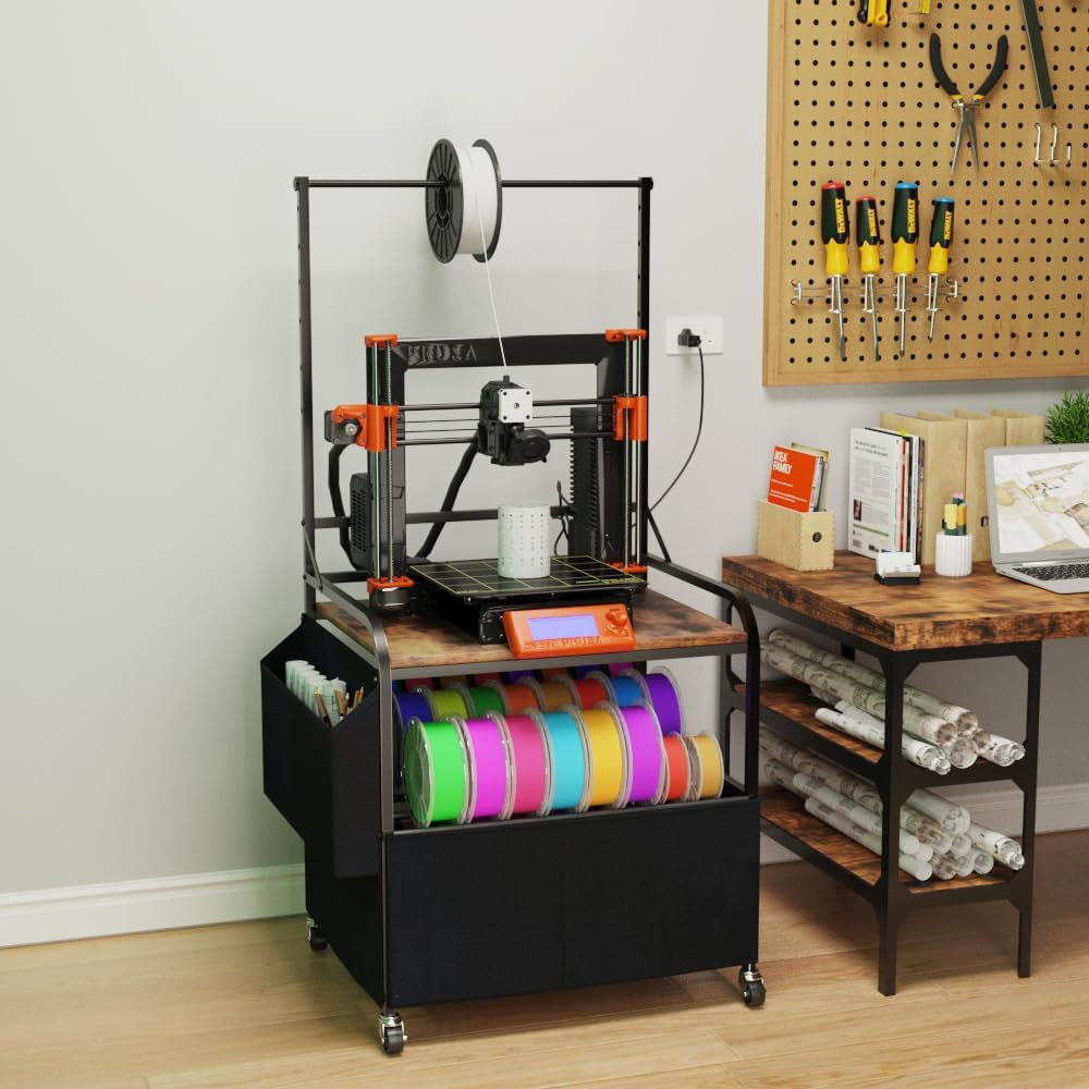 3D Printer Stand with Filaments Storage, 3D Printer Table with Storage, Heavy Du