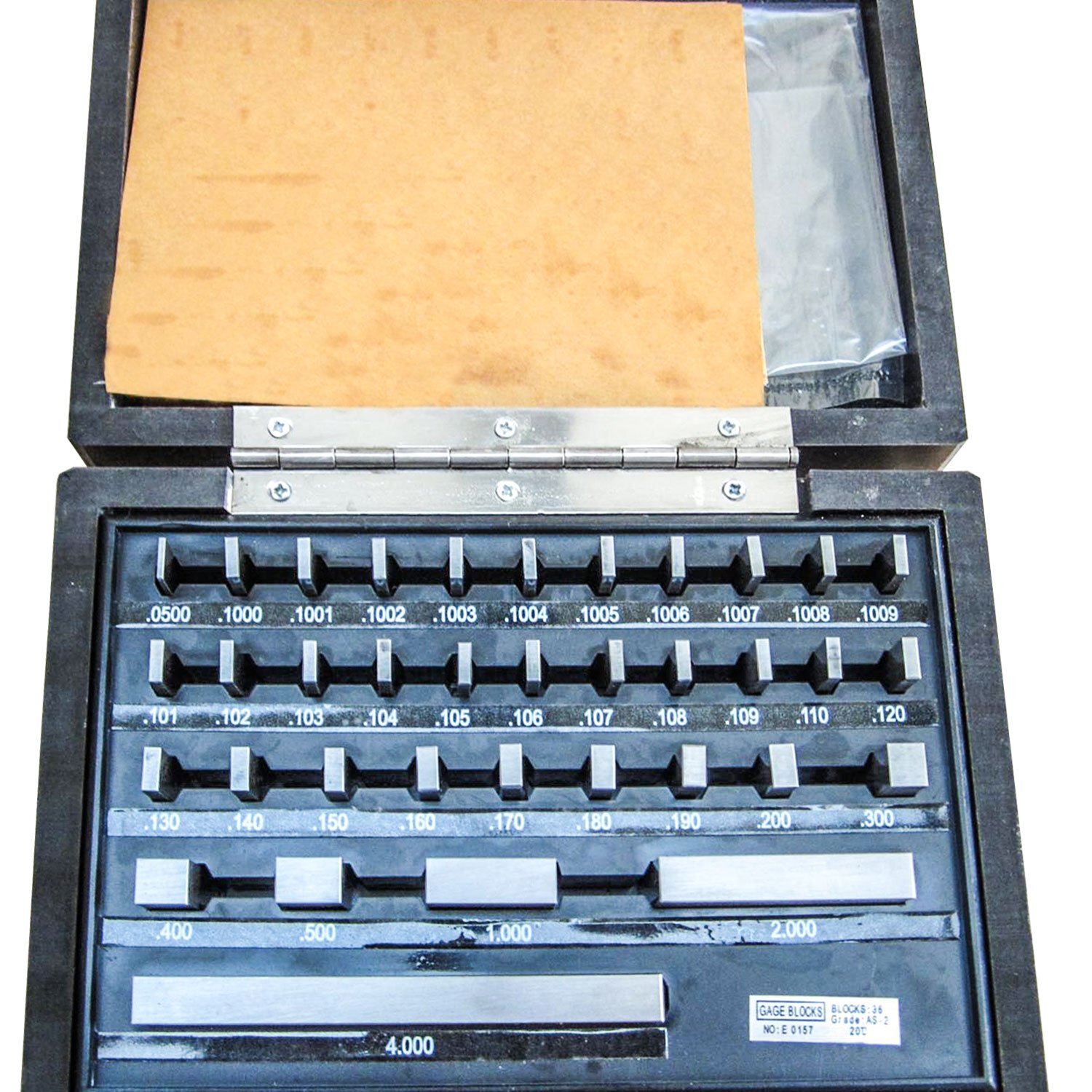 36 PCS Precision Gage Block Set, AS-2 Accuracy, Fully Seasoned Alloy Tool Steel,