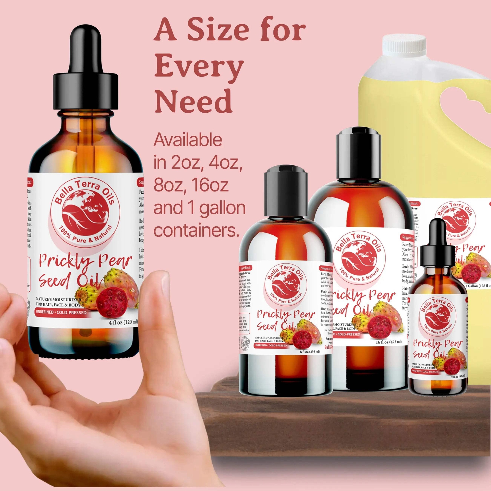 Prickly Pear Seed Oil: Cold-Pressed, Luxurious, Ideal for Skin, Hair Care