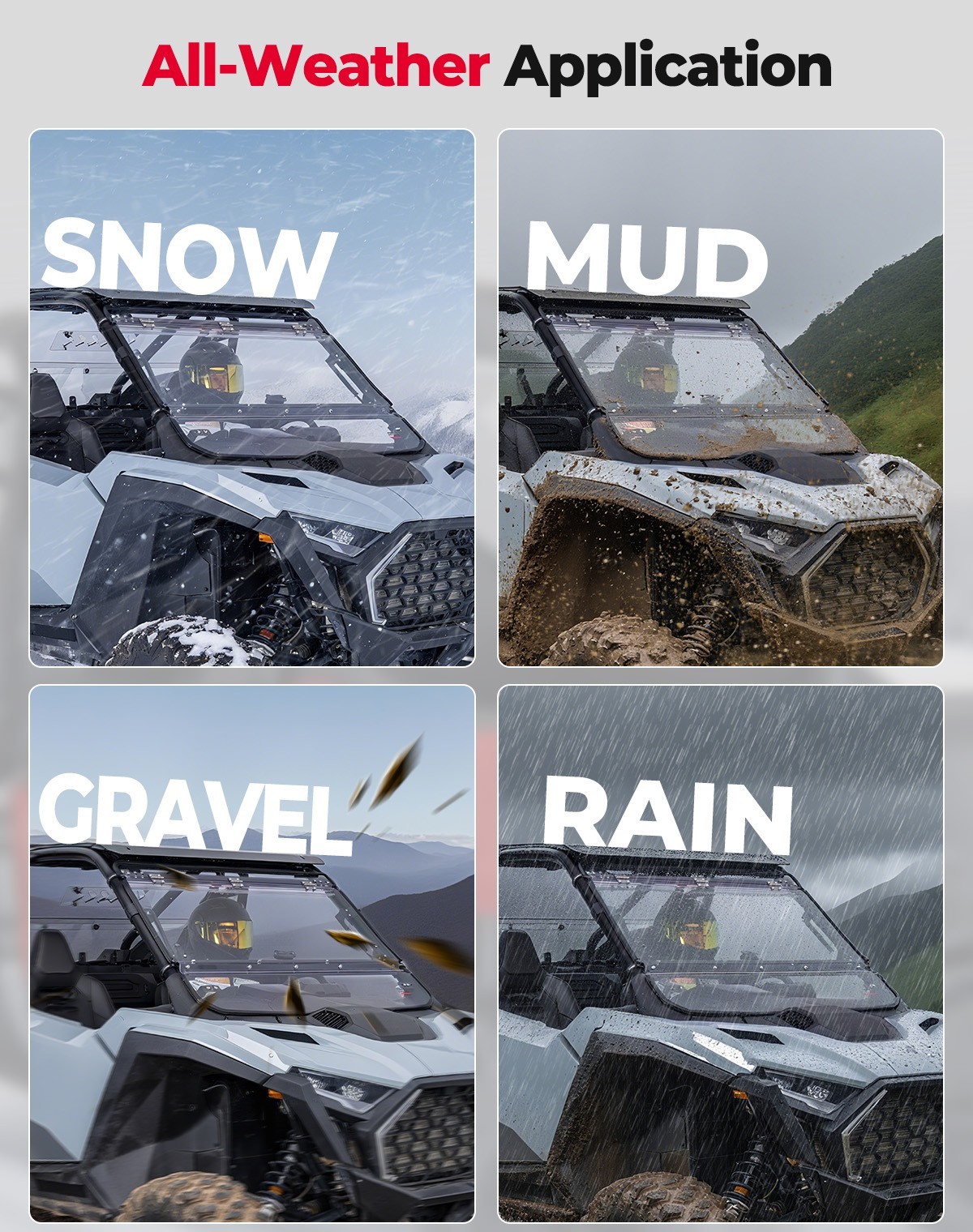 3-IN-1 Flip Up Folding Windshield Vent For 2025-26 Polaris RZR PRO XP/4 PRO S/4