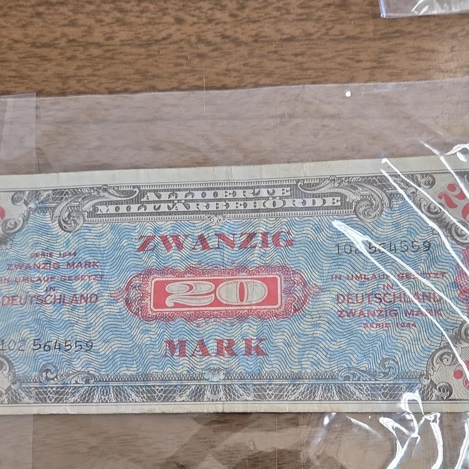 Allied Military Authority 20 Mark Military Currency Germany 1944 Banknote