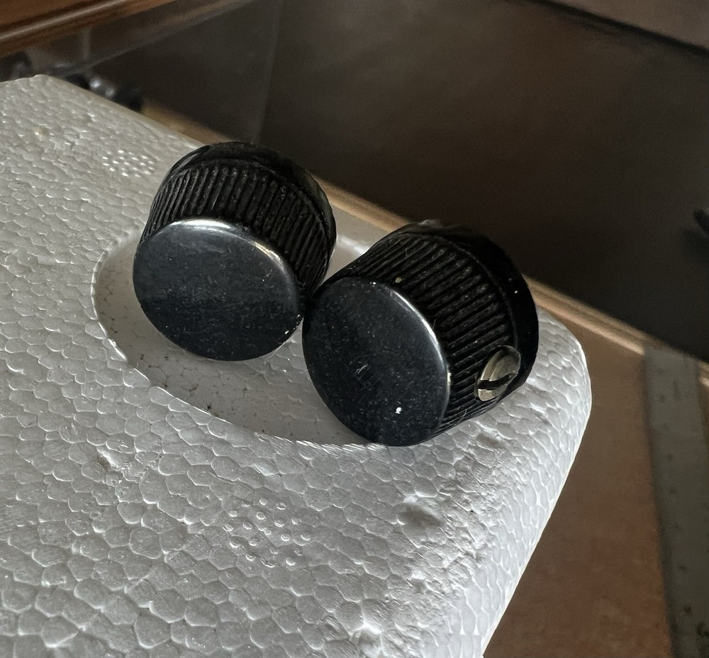 Vintage Black Daka-Ware Mini Control Knobs - Lot of 2