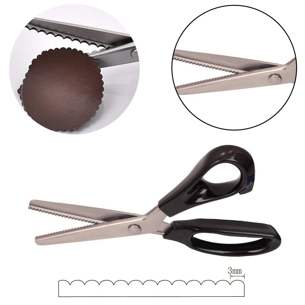 Serrated Scalloped Edge Pinking Shears, Multifunction 3mm,