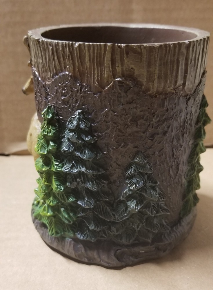 Rustic Timberland Deer Pencil Pen Brush Holder