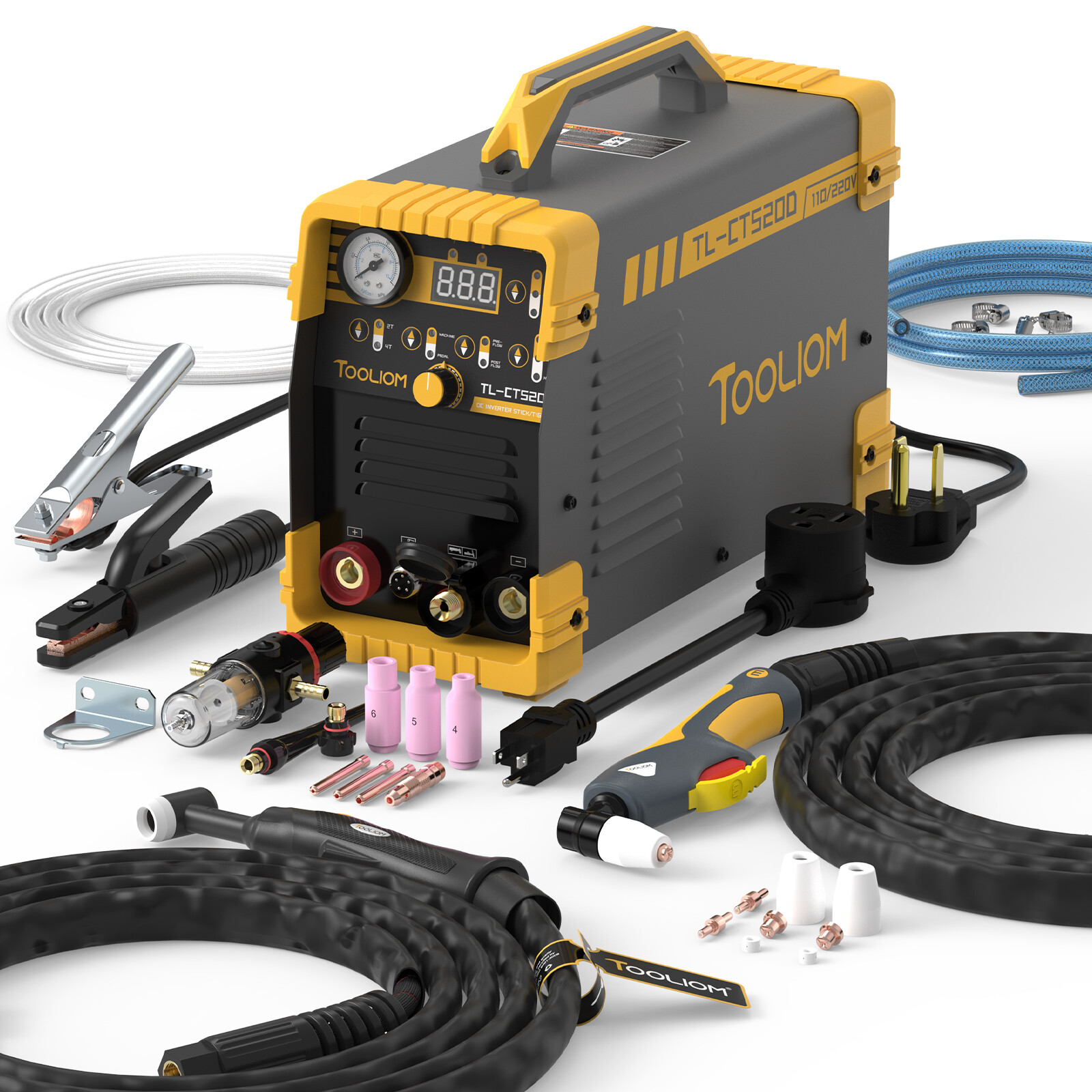 CUT/TIG/STICK 3 in 1 Welder, 50amp Plasma Cutter, 200amp TIG&MMA Welding Machine