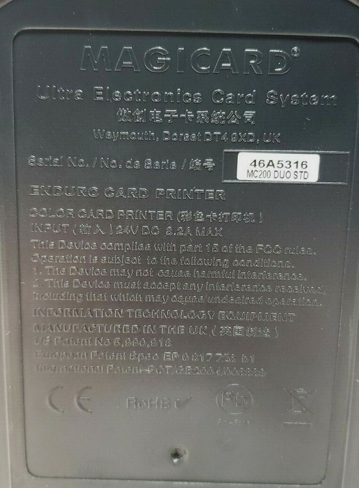 MAGICARD MC200 STD DUO ELECTRONIC CARD PRINTER (PARTS)