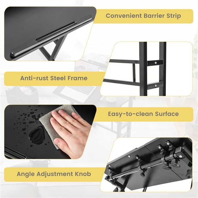 OFFICEJOY Adjustable Computer Desk Mobile Stand up DeskTilting Workstation