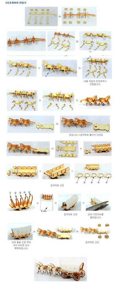 YoungModeler Western Wagon Set Wooden Model Kit