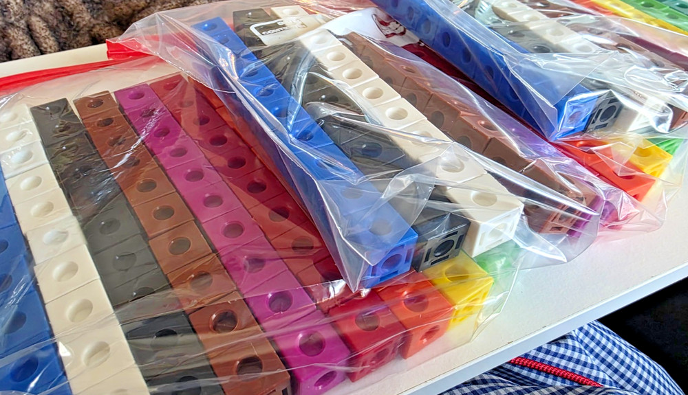 100pc Set Math Linking Cubes - 10 Colors (10 ea) - Cleaned & Sanitized Free Ship