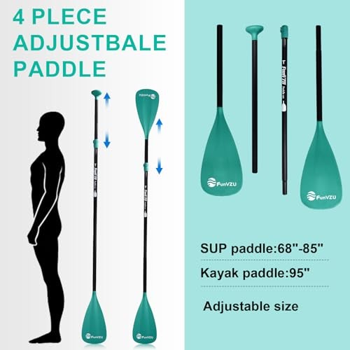 SUP Paddle, Stand Up Paddle Board Paddle Lightweight Adjustable 4 Lake Blue